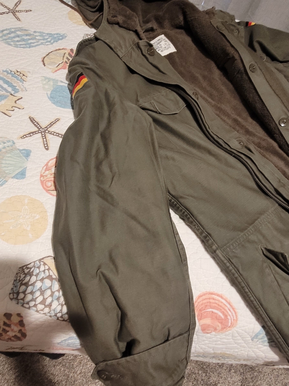1980s Feuchter Ringelai Germany Army Lined Parka Jacket Size 180/190 - 95 Large - Picture 6 of 8